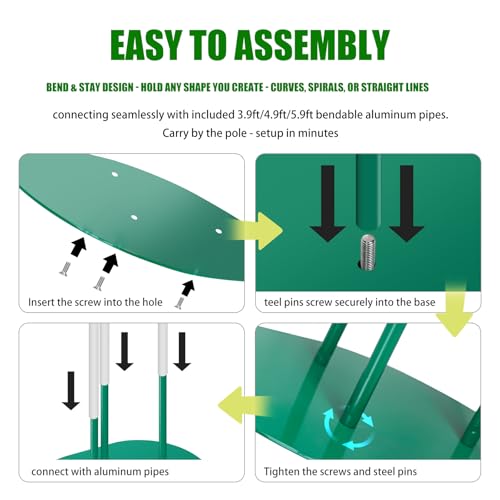 Mverse Heavy-Duty Metal Stand Base for Giant Flowers, 16.5" Powder-Coated Iron Base with 3 Bendable Aluminum Pipes and Pins for Wedding Arch, Party Backdrop, Event Décor (2 Set) - size: 2 Sets 16.5"