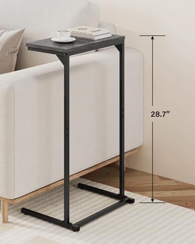 TUTOTAK C Shaped End Table, Small Side Table, 28.7 inch Tall Couch Table, Sofa Table, Living Room, Bed Room, Charcoal Grey TB01BY071 - color: Charcoal Grey