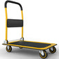 Heavy Duty Foldable Push Cart Dolly | 660 lbs. Capacity | Upgraded Collapsible Hand Truck Folding Platform with Swivel Wheels | Flat Bed Moving Wagon | Space Saving Push Handle (Yellow) - color: Yellow, 660 Lbs. Capacity