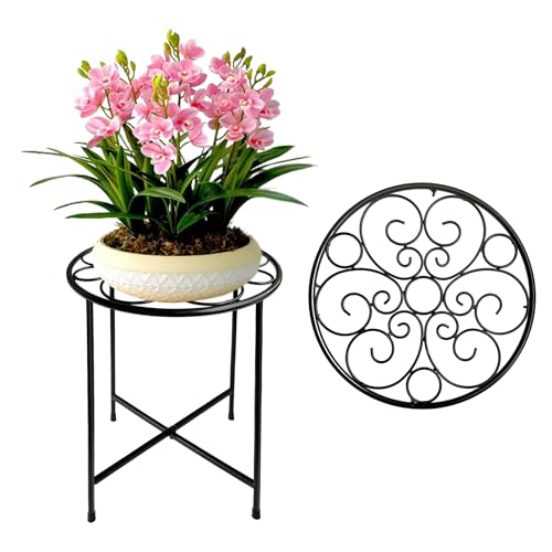 Plant Stand, Round Plant Stands Indoor Outdoor, Retro Design 15'' Tall Plant Stand, Rust-proof Coated Metal Plant Pot Stand Flower Stands for Indoor Plants Patio Garden Home Decor Set of 1 - size: 15'' 1 COUNT