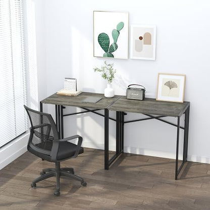 Lutown-Teen 32 inch Small Folding Desk, Writing Gaming Computer Camping Desk for Small Spaces, No Assembly Required Home Office Desk, Black Oak - color: Black Oak, size: 32 Inch
