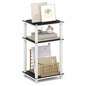 Furinno Turn-N-Tube 3-Tier Toolless Side Table, Narrow Printer Stand with Open Shelf, End Table, Night Stand, for Living Room, Bedroom, White Espresso - color: White(black Espresso)/White