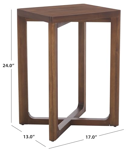 SAFAVIEH Home Collection - Akai Accent Table, Walnut Brown Side Table with Cross Base, Fully Assembled (ACC2400A) - color: Walnut