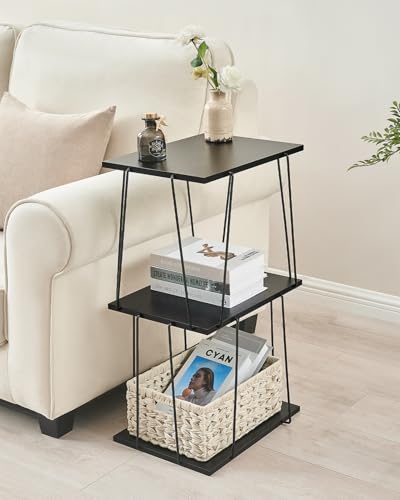 KJGKK Tall Side Table, Small End Table, 29 inch High Accent Table, Bedside Table for Living Room, Bedroom and Office, Ebony Black - color: Ebony Black