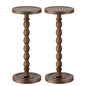 2 Pack Rubber Wood Round Side Table, Solid Wood Small Drink Table for Small Spaces, Modern Accent Tables, End Tables for Living Room, Bedroom and Office (Dark Walnut, 9.4 Inch) - color: Dark Walnut - 2 Pack