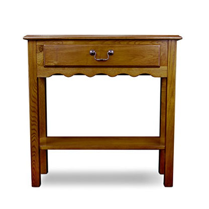 Leick Home Wave Console Table, Solid Wood, with Drawer, for Entryways, Hallways, and Living Rooms, Medium Oak, 9021-MED - color: Medium Oak