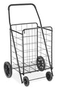 Whitmor Extra Large Utility Foldable Shopping Cart with Wheels, 100 Lb Capacity, Heavy Duty Grocery Cart with Steel Frame, Foam Handle, Rolling Collapsible Utility Trolley for Grocery, Laundry, Black - size: 17.4"L x 16.4"W x 40.12"H, Black