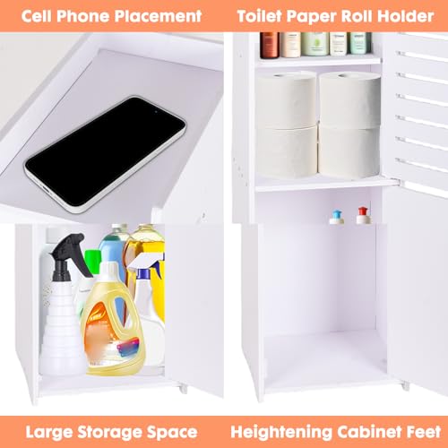ShellKingdom Toilet Paper Holder Stand, Small and Slim Bathroom Storage Cabinet for Bathroom Small Spaces, 29.7 x 9.5 x 8.7 inch - size: 29.7 x 9.5 x 8.7 inch