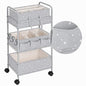 Yookeer 2in1 Baby Diaper Caddy Organizer Cart 3 Tier Large Capacity Metal Utility Bedside Rolling Cart with Divider Newborn Registry Gift Nursery Essential Must Have Bedroom Baby Shower(Gray,Star) - color: Gray, style: Star