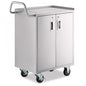 16" x 24" Stainless Steel Utility Cart with Enclosed Base and Locking Doors - 4 Shelf Heavy-Duty 18-Gauge 304 Steel Rolling Cabinet - NSF Commercial Service Cart for Kitchen, Catering, Restaurant - size: 4 Shelf