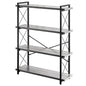 HCHQHS Bookshelf, 4-Tier Industrial Bookcase, Rustic Open Book Shelf, Freestanding Tall Bookshelves with Metal Frame - color: Grey, size: 4-Tier (35.8"W x 51.2"H)