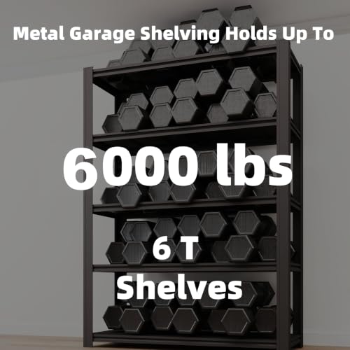 6-Tier 55" W x 24" D x 84" H Garage Shelving 6000LBS Storage Shelves Heavy Duty Metal Shelf Unit Adjustable Basement Industrial Storage Racks (6T-84 * 55 * 24) - size: 6T 55" W x 24" D x 84" H