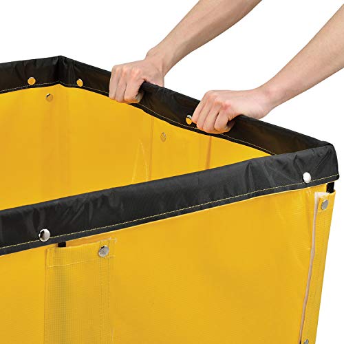 Global Industrial 12 Bushel, Yellow Vinyl Basket Bulk Truck, Unassembled | 36"L x 26"W x 33-1/2"H, Rolling Laundry Cart, Commercial Material Handling Cart with 4" Casters - color: Yellow