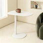 Modern C-Shaped End Table, Small Sofa Side Table Metal Side Table for Couch and Bed Snack Table Tray Table for Living Room Bedroom - color: White