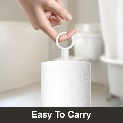 Toilet Paper Holder Stand(with Reserve Function), Free-Standing Spare Rolls Storage Holder, Stainless Steel, White - color: White