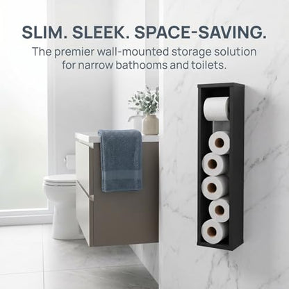 28-inch High Two-Layer Wall-Mounted Storage Rack, Black Narrow Bathroom Storage Rack, Small Storage Rack for Bathroom Wall-Mounted, Suitable for Bathrooms and Toilets
