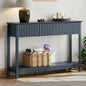 Treocho 47" Fluted Console Table with 3 Drawers and Storage Shelf | Narrow Long Entryway Table,Behind Couch Accent Tables, Entrance Foyer, Hallway, Living Room, Blue - color: Blue