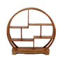 NWFashion Chinese Wooden Rosewood Display Stand Decoration 11" Curio Cabinets Shelf (Circle) - color: 4
