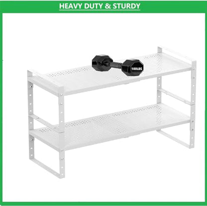 Multi-Functional Metal Shoe Rack, Space-Saving, Perfect for Entryway, Closet, Bathroom, etc. - Sturdy and Durable, High Weight Capacity(2PACKS/White/Medium) - color: 2packs/White, size: Medium