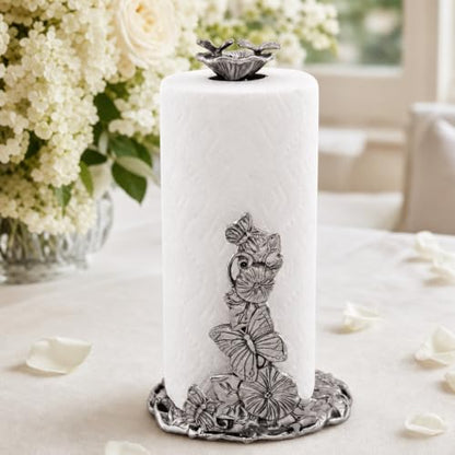 Arthur Court Butterfly Paper Towel Holder - Decorative Aluminum Design for Kitchen Countertop - 13 Inch Tall with Weighted Base - size: Butterfly