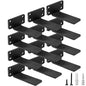 HITOMEN Heavy Duty Floating Shelf Brackets, 4-Inch (1/5'' Thick) Hidden Shelves Hardware, Iron L Brackets, Rustic Industrial Black Metal Wall Shelving Supports, 12 Pack - size: 4 Inch, style: 12 Pack