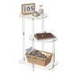 Eglaf Acrylic Round Side Table, 3-Tier Step End Table, Bedside Table | Clear Nightstand Small Accent Entryway Table, for Living Room, Bedroom, Hallway, 16.7'' L x 11.8'' W x 23.5'' H