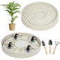 2 Pcs Plant Caddy with Wheels 12.4 Inch Hidden Wheels Heavy Duty Rolling Plant Stand, Indoor Outdoor Plant Saucer Tray with $9.9 Garden Tools (Beige) - size: 12.4 Inches of 2 Pack (Beige)