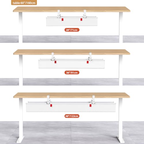 Univivi No Drill Under Desk Cable Management Tray, 36 inch Cable Management | Clamp/Screw Mount Cable Management Under Desk, Premium Fabric Under Desk Cable Tray, Various Size Cable tray for Office, Home - color: White, size: 36"L x 5.5"W