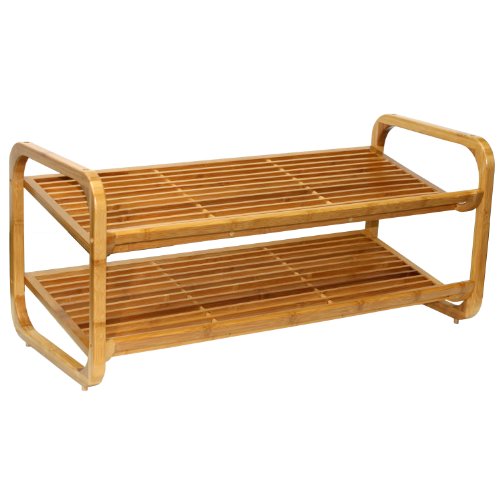 Oceanstar 2-Tier Bamboo Shoe Rack, Natural