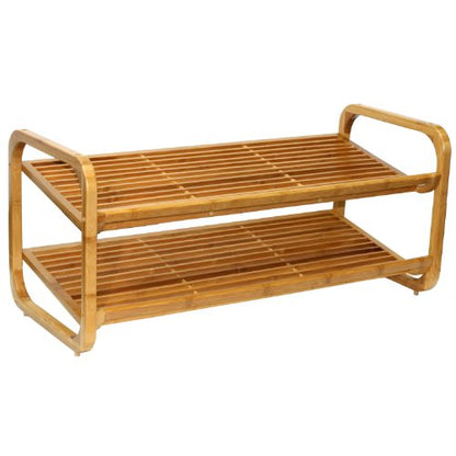 Oceanstar 2-Tier Bamboo Shoe Rack, Natural