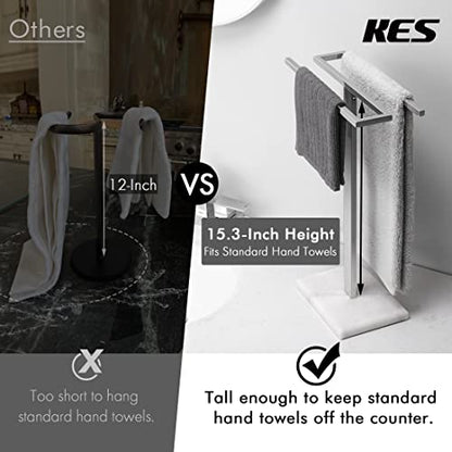 KES Hand Towel Rack Stand, Countertop Towel Rack Free Standing S-Shape Hand Towel Holder with Marble Base for Bathroom SUS304 Stainless Steel Polished Finished, BTH223 - color: Polished Finished