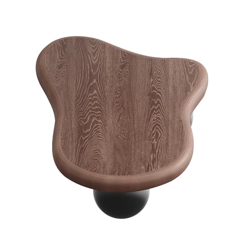 47.2” Walnut Cloud Coffee Table with 3 Ball Legs, Farmhouse Irregular Center Table for Living Room, Low Cute Small MDF Tea Table for Bedroom, Apartment-Walnut Black - color: Cloud-47" Walnut Black
