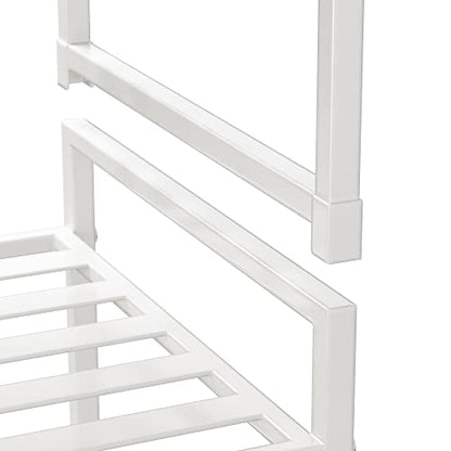 Simple Houseware 3-Tier Stackable Metal Panel Shoes Rack, White - color: White, style: Metal Panel
