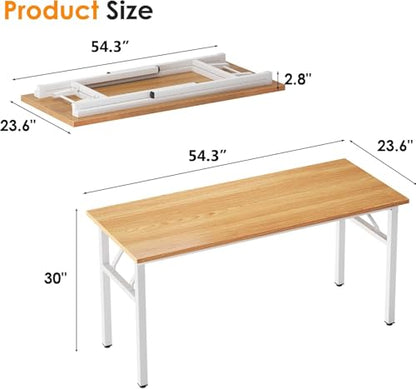 Need Office Computer Desk - 54.3L Sturdy and Heavy Duty Folding Laptop Table,Writing Table/Home Office Desk/Sewing Table,No Assembly Required (Rustic Brown & Black Frame) - color: Rustic Brown & Black Frame, size: 54.3inch