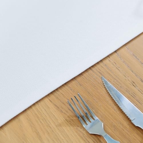 4 Piece 12 x 18 inch Soft Faux Linen Place Mats Heat Resistant Dining Table Place Mats Cloth Kitchen Table Mats 12x18 Pure White - color: Pure White, size: Rectangular Placemats 12" x 18"