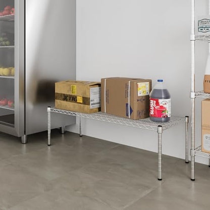 18" Deep x 48" Wide x 14" Height Wire Shelving Kit | 1-Tier | NSF Commercial Storage Rack Unit - size: 18" Deep x 48" Wide