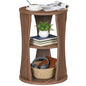 YATINEY Round Side Table, 3-Tier Small End Table with Storage Shelves, Wooden Accent Table for Living Room, Bedroom, Walnut ET15WL - color: Walnut