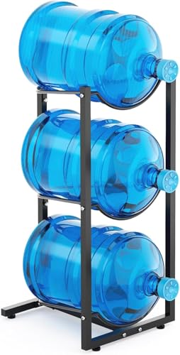MYLOLF 5 Gallon Water Jug Holder : 4 Tier Water Jug Stand Holder for 5 Gallon Water Dispenser- 5 Gal Water Bottle Storage Rack Organizer for Home Kitchen Garage (3 Tier) - size: 3 Tier