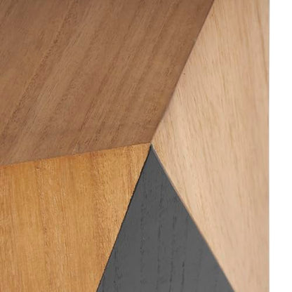 Deco 79 Wood Geometric Side End Accent Table Diamond End Table with Black Accents, Side Table 19" x 19" x 24", Brown - color: Brown, size: 19" x 19" x 24"