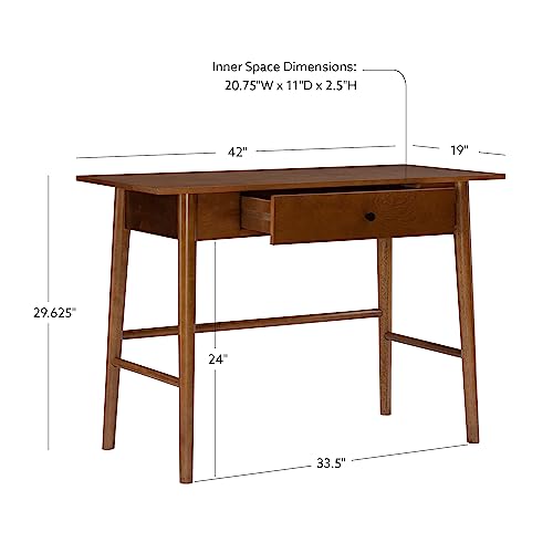 Melissa Mid Century Walnut Desk by Linon - color: Walnut