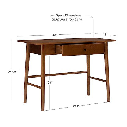 Melissa Mid Century Walnut Desk by Linon - color: Walnut