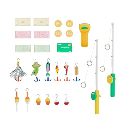 Teamson Kids - My Little Helper Fishing Shop | Wooden Role Play Counter, For Toddlers, Includes Fish & Accessories, STEM Gift, Ages 3+ - style: Fishing Shop
