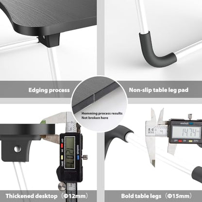 Bed Table Elekin Folding Lap Desk Laptop Desk Table with Storage Drawer/Cup Holder Folding Lap Desk Multi-Function Laptop Bed Table Desk Stand Bed Table Tray for Bed/Couch/Sofa - color: Black&white