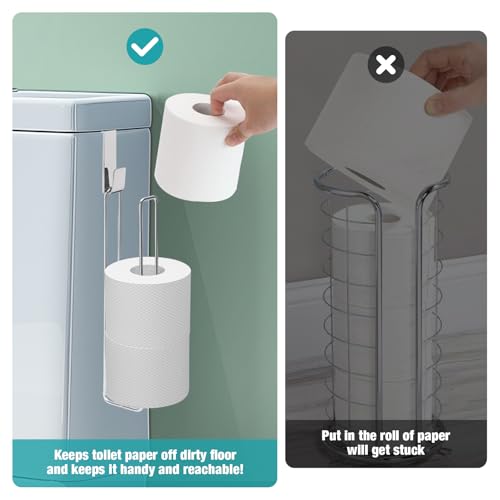Conworld Toilet Paper Holder Brushed Nickel for 3 Roll Tissue, 1 Pack Bathroom Toilet Paper Storage Over The Tank, Stainless Steel Rustproof Bathroom Toilet Paper Roll Holder Wall Mount, Silver - color: Silver,hold 3 Rolls-1 Pcs