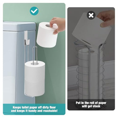 Conworld Toilet Paper Holder Brushed Nickel for 3 Roll Tissue, 1 Pack Bathroom Toilet Paper Storage Over The Tank, Stainless Steel Rustproof Bathroom Toilet Paper Roll Holder Wall Mount, Silver - color: Silver,hold 3 Rolls-1 Pcs