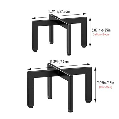 4-Pack Plant Stand Indoor Outdoor, Heavy Duty Metal Flower Pot Holder with Adjustable Feet, Modern Cross Shape Fit 5-13 Inch Pots, Includes 2 Large & 2 Medium, Easy Assembly, Black - size: 4 Pack - Large & Medium