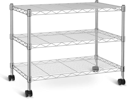 Simple Deluxe 3-Tier Storage Shelves, 750 Lbs Loading Capacity, 24.02" W x 13.78" D x 21.97" H Shelving Unit for Garage, Pantry and Kitchen, Chrome - size: 3-Tier, 24.02"W x 13.78"D x 21.97"H