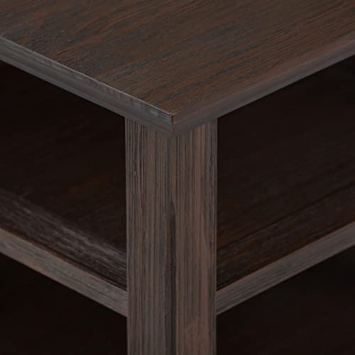 SIMPLIHOME Acadian SOLID WOOD 19 Inch Wide Square Transitional End Table in Farmhouse Brown, For the Living Room and Bedroom - color: Farmhouse Brown, size: 19 inch, style: End Table