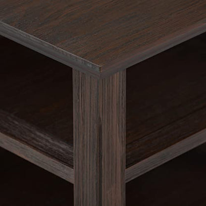 SIMPLIHOME Acadian SOLID WOOD 19 Inch Wide Square Transitional End Table in Farmhouse Brown, For the Living Room and Bedroom - color: Farmhouse Brown, size: 19 inch, style: End Table