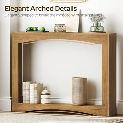 Narrow Console Table, 5.9'' Thin Entryway Table, Behind Couch Table for Small Spaces, Small Farmhouse Hallway Table, for Living Room, Hallway, Foyer, Light Walnut CT19VV - color: Light Walnut